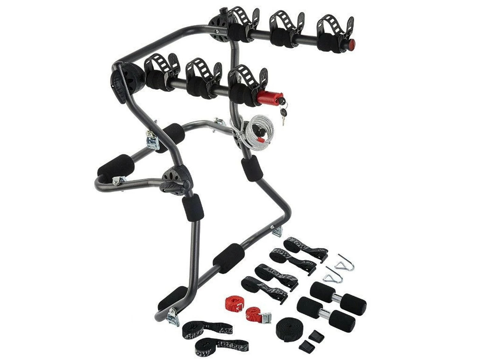 MOTTEZ Shiva 3 Vélos Sur Hayon Fixation Barre De Toit 3 MOTTEZ Shiva 3 Vélos Sur Hayon Fixation Barre De Toit